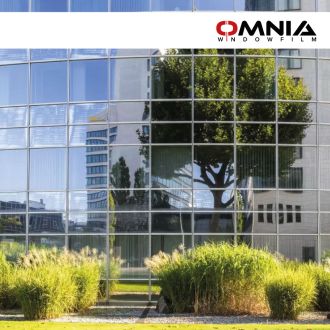 Zonreflecterende folie metallic blauw spiegeleffect